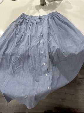 VTG Ralph Lauren Light Blue Button-Front Full Circle Skirt